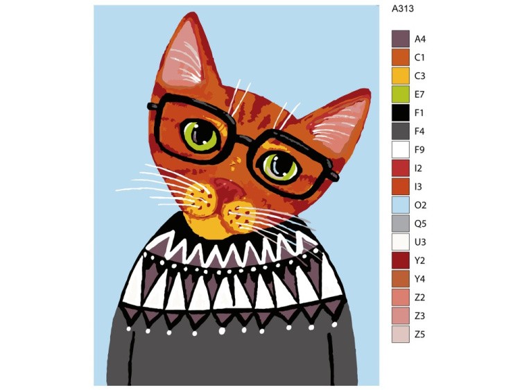 Картина по номерам «Кот в лопапейса» — картинка 2