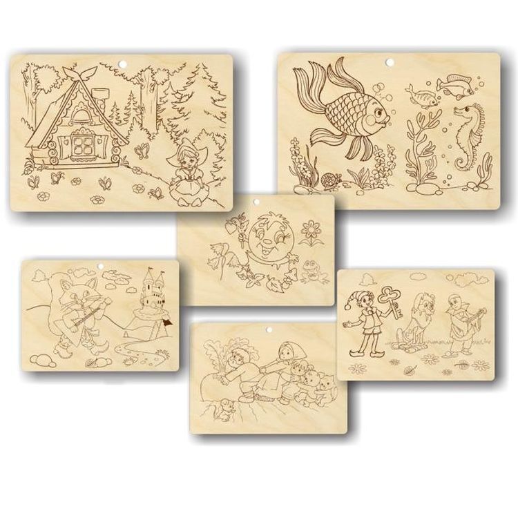 Набор досок для выжигания «Теплые картинки. Сказки» — картинка 2