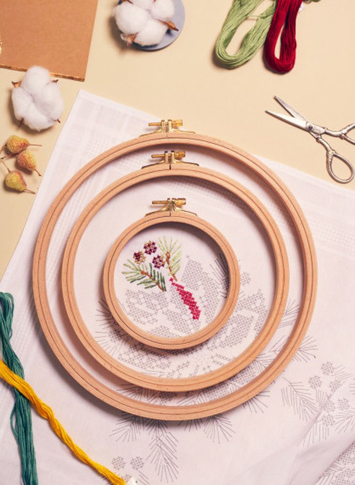 Пяльцы деревянные с винтом, диаметр 16 см, h=24 — картинка 5