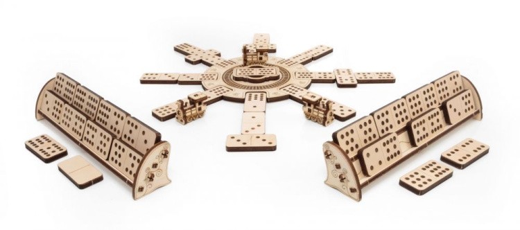 Сборная деревянная настольная игра 3D EWA Домино Мексиканский поезд — картинка 5