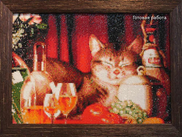 Алмазная вышивка «Счастливый кот» — картинка 3