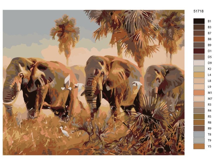 Картина по номерам «Слоны идут на север» — картинка 2