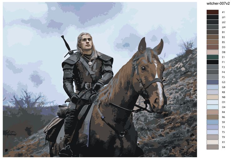 Картина по номерам «Ведьмак: Геральт из Ривии 4» — картинка 2