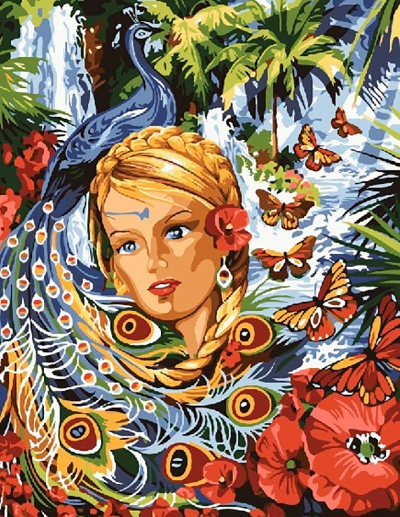 Картина по номерам «Тропическая дива»