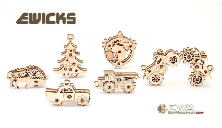 Деревянный конструктор-брелок EWA «Эвик: Новогодняя Елка» — картинка 4