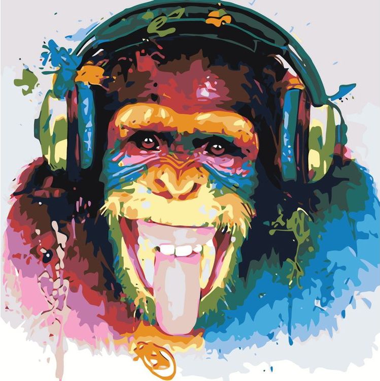 Картина по номерам «Шимпанзе-меломан»