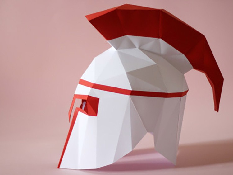 Бумажная модель для склеивания шлем Гладиатора — картинка 2