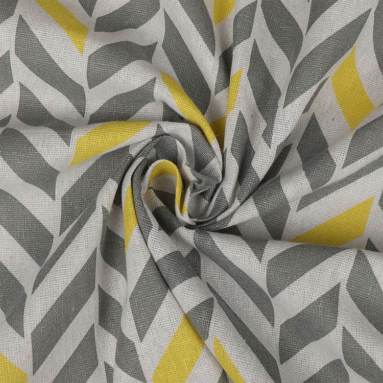 Ткань Лен, 140 г/м², 5 м x 150 см, цвет: серый, геометрический принт, TBY — картинка 2