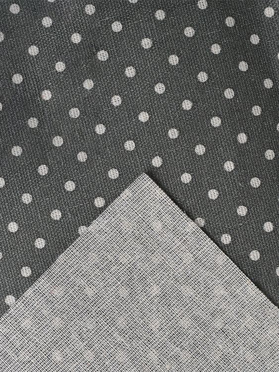 Ткань Лен, 140 г/м², 5 м x 150 см, цвет: серый, принт горошек, TBY — картинка 4