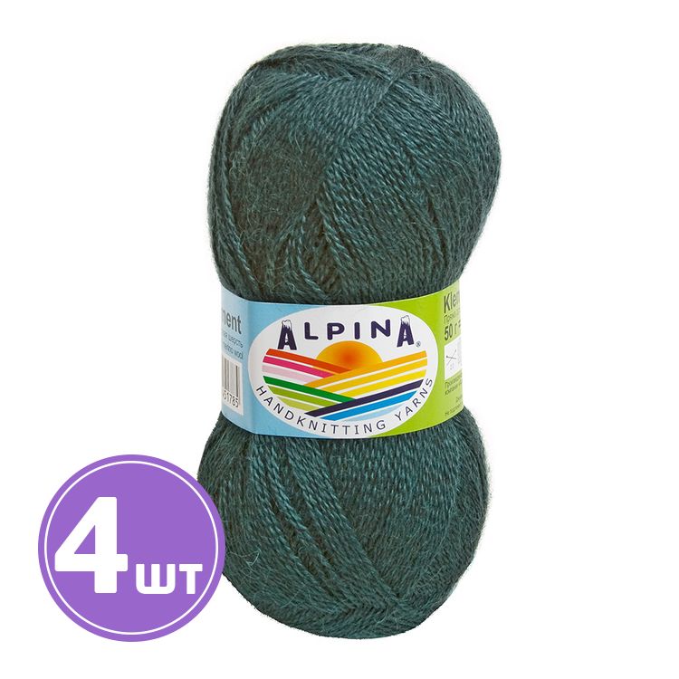 Пряжа Alpina KLEMENT (07), темно-зеленый, 4 шт. по 50 г