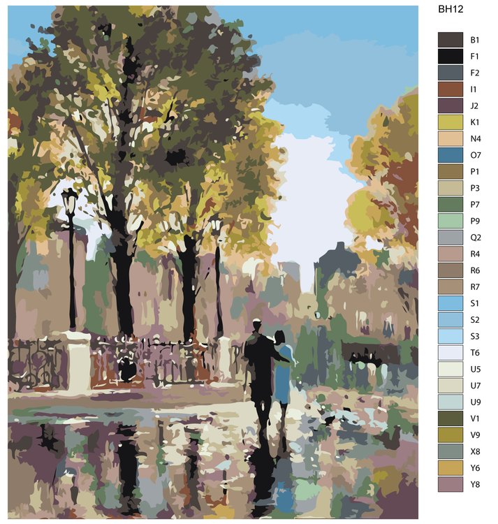 Картина по номерам «Прогулка в дождь» — картинка 2