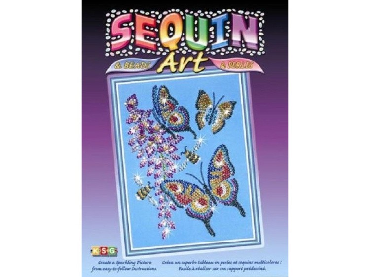 Мозаика из пайеток и бусин «Бабочки» — картинка 2