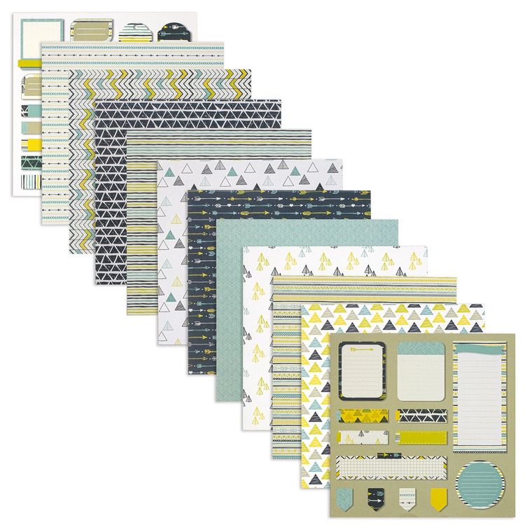Бумага для скрапбукинга 30х30 см «Геометрия», 12 дизайнов — картинка 2
