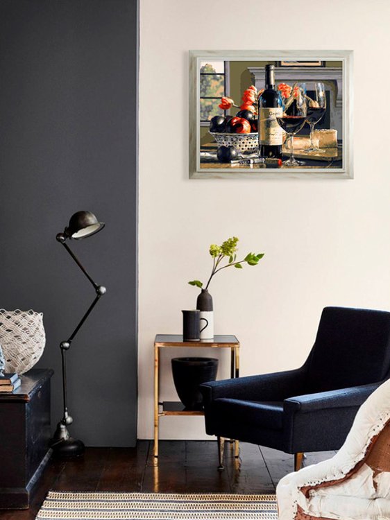 Картина по номерам «Натюрморт с тюльпанами и сливой» — картинка 8