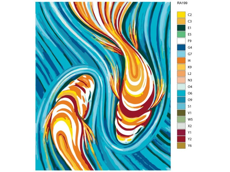 Картина по номерам «Рыбы» — картинка 2