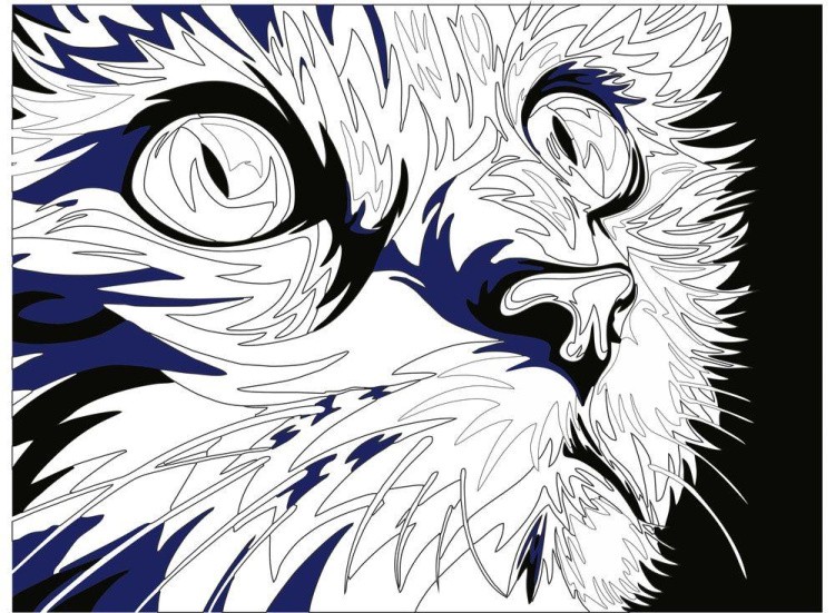 Картина цветным песком «Кот» — картинка 3