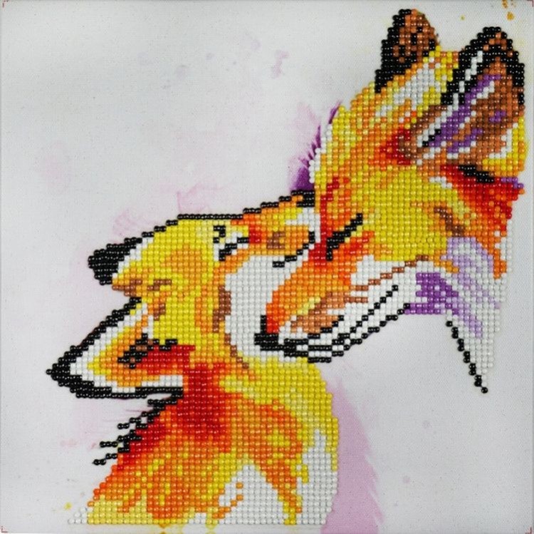 Алмазная вышивка «Лиса и лисенок» — картинка 2