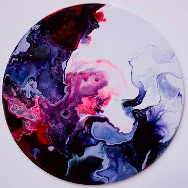 Набор для рисования жидким акрилом Флюид Арт №7 холст 30х30 (2шт.)+часы, Art Blong — картинка 9