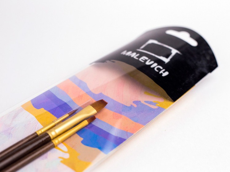 Набор кистей из синтетики Малевичъ «Клод» (3 кисти) — картинка 2