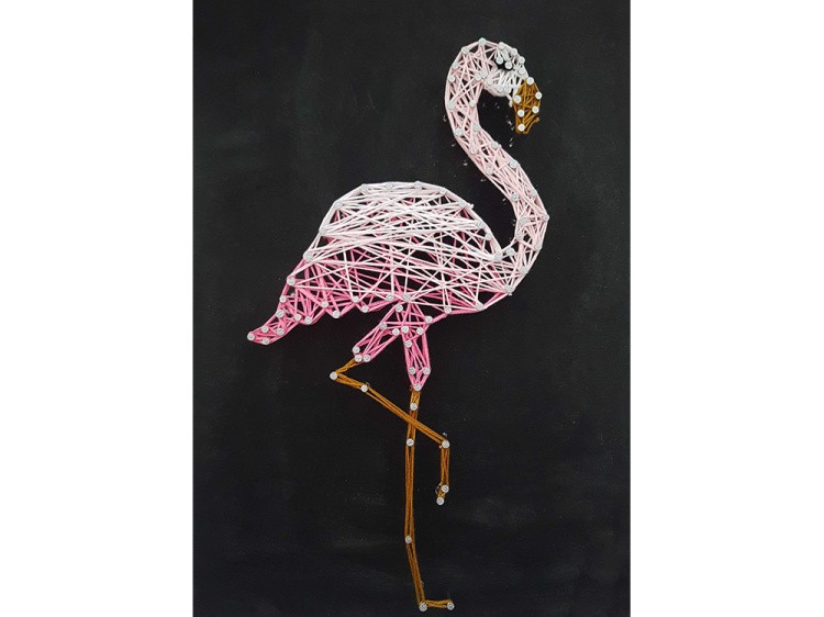 Набор для творчества STRING ART «Фламинго на черном фоне»