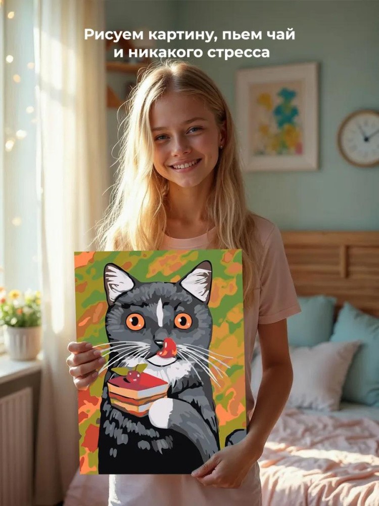 Картина по номерам «Любимое лакомство. Тортик» — картинка 7