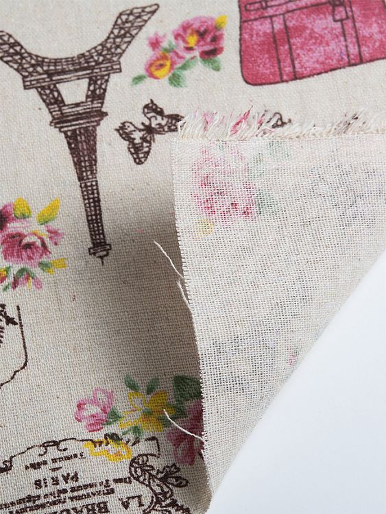 Ткань Лен, 140 г/м², 5 м x 150 см, цвет: белый, принт, TBY — картинка 5