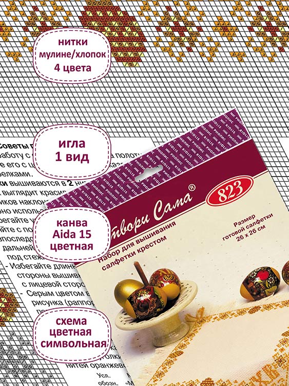 Набор для вышивания «Салфетка. Христос Воскресе» — картинка 4