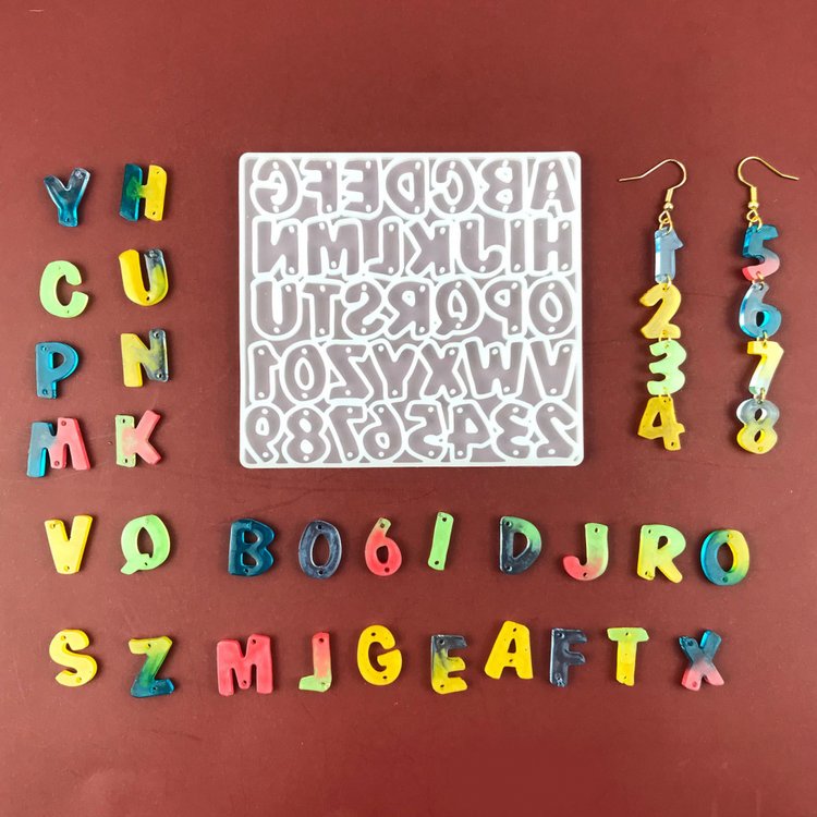 Силиконовый молд - Буквы и цифры, 18x16см 1 шт. — картинка 2