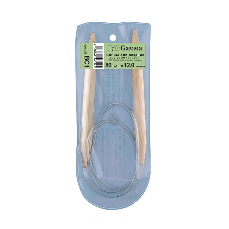 Спицы круговые 80 см, бамбук, d 12 мм, Gamma — картинка 2