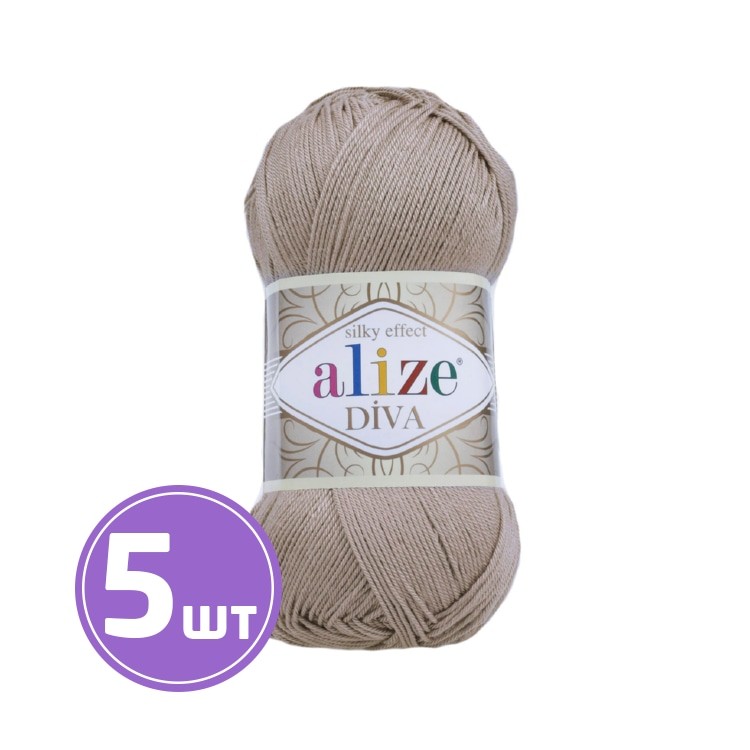 Пряжа ALIZE Diva Silk effekt (167), беж, 5 шт. по 100 г