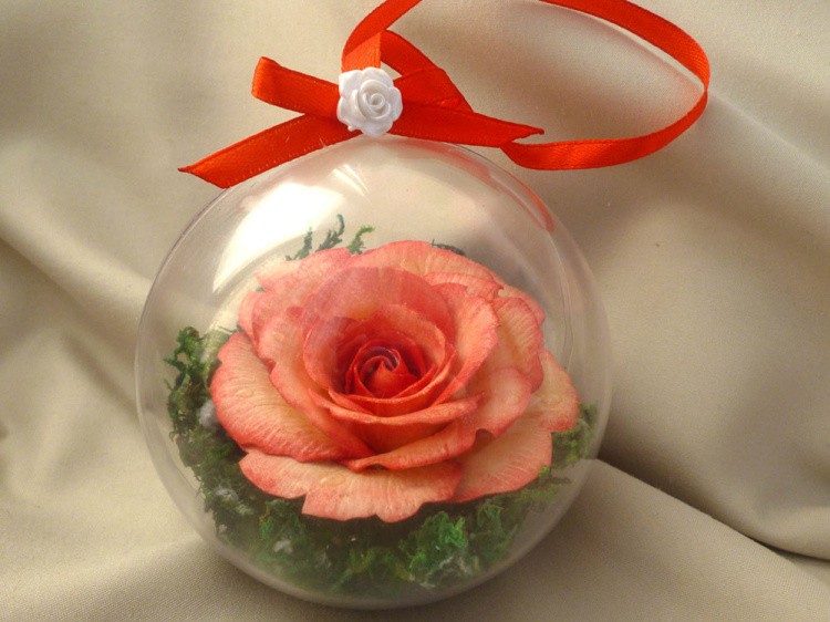 Шар пластиковый прозрачный половинками (d 12 см), 1 шт. — картинка 4