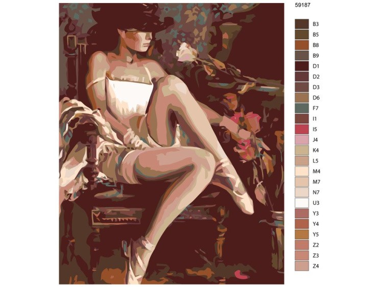 Картина по номерам «Сидящая балерина» — картинка 2