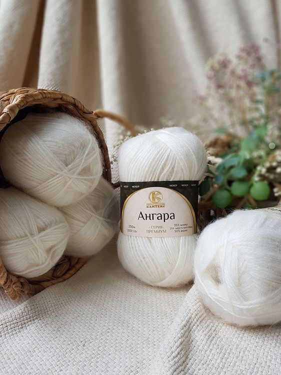 Пряжа Камтекс Ангара (205), белый, 5 шт. по 100 г — картинка 2