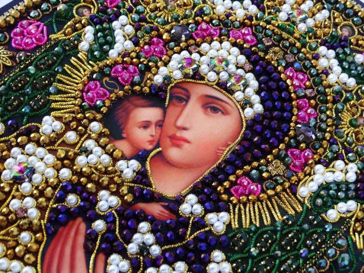 Набор для вышивания хрустальными камнями Богородица «Феодоровская» (маленькая) — картинка 4