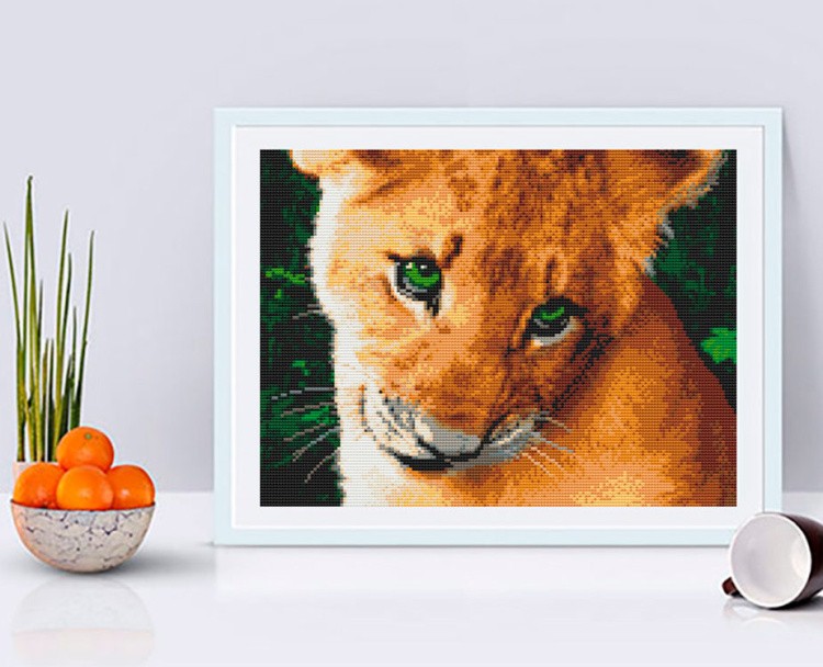 Алмазная вышивка «Львенок» — картинка 3