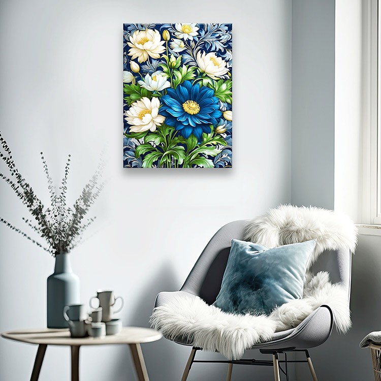 Картина по номерам с поталью платина «Винтажный букет» — картинка 5