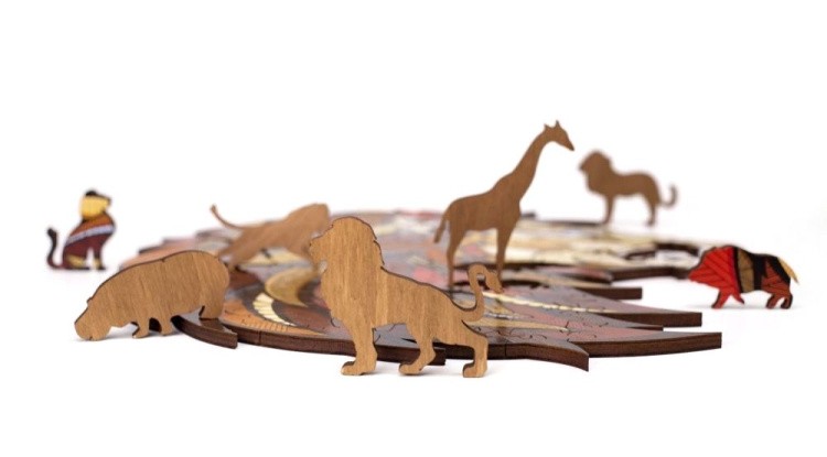 Деревянные фигурные пазлы «Лев», Eco Wood Art — картинка 3