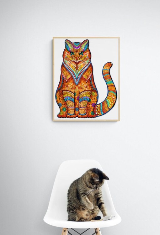 Деревянные пазлы «Сидящий Кот S», Woodbests — картинка 9