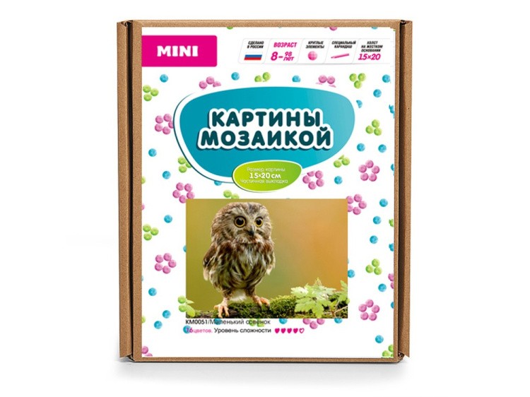 Алмазная вышивка-открытка «Маленький совенок» — картинка 5