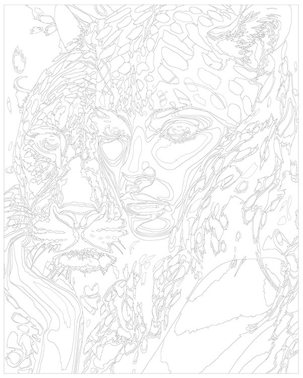 Картина по номерам «Девушка и леопард» — картинка 3