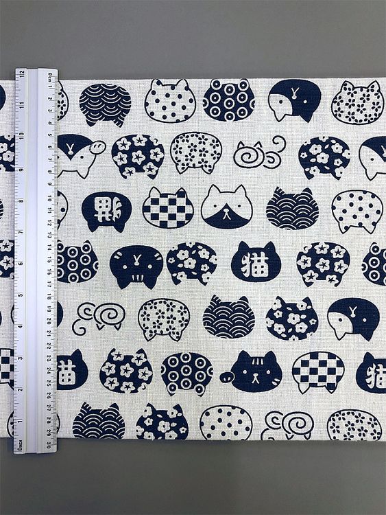 Ткань Лен, 140 г/м², 5 м x 150 см, цвет: белый, синий, животный принт, TBY — картинка 6