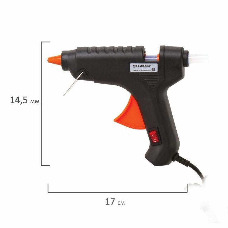 Клеевой пистолет 60 Вт для стержня 11 мм, с выключателем, Brauberg — картинка 6