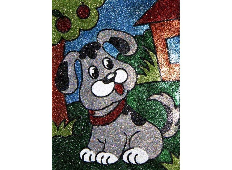 Фреска с блестками «Щенок» — картинка 3