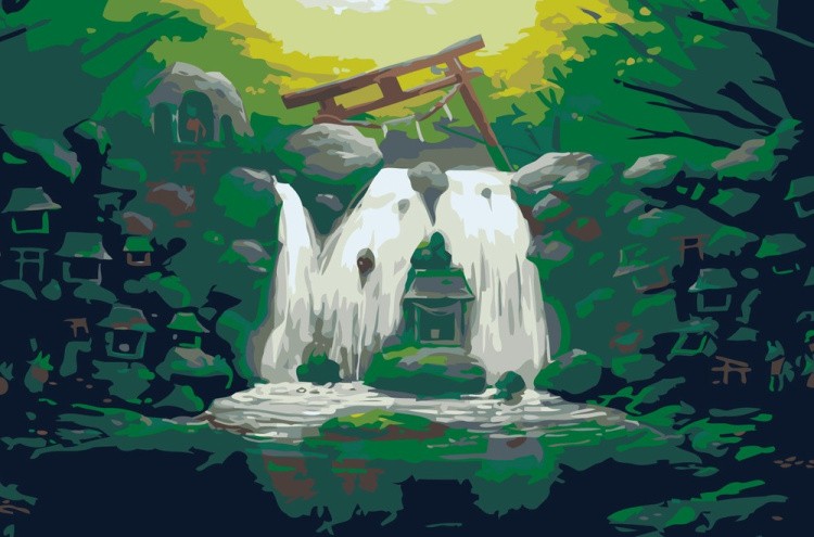 Картина по номерам «Водопад летом»