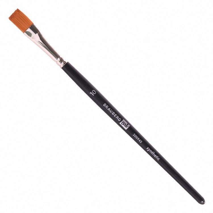 Кисти художественные Art Classic, набор 4 штуки, синтетика, (круглые № 1, 3, плоские № 4, 10), Brauberg — картинка 3