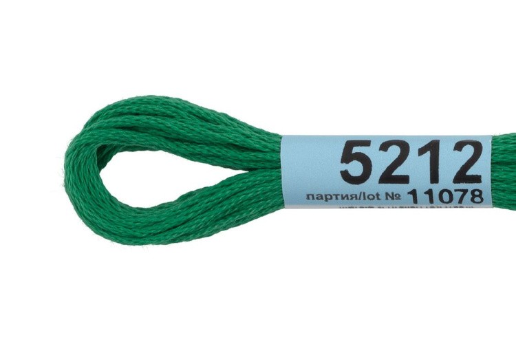 Нитки для вышивания Gamma мулине, 24 шт. по 8 м, цвет: 5212 темно-зеленый
