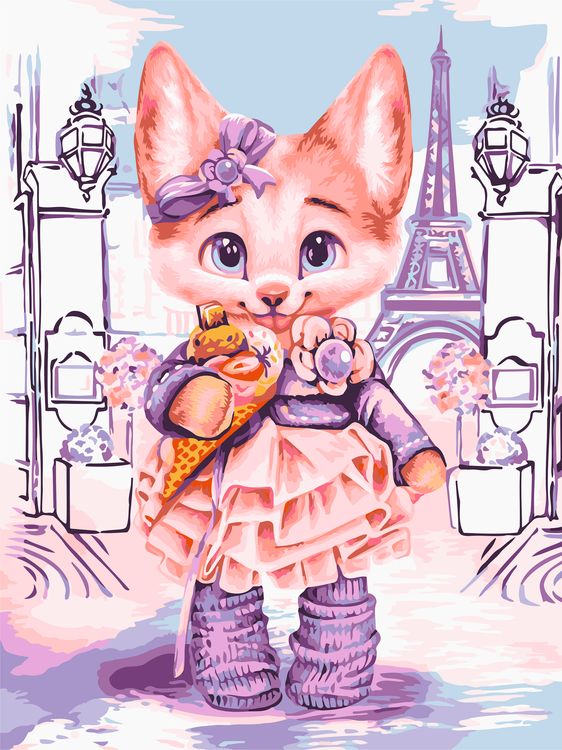 Картина по номерам «Парижская модница»