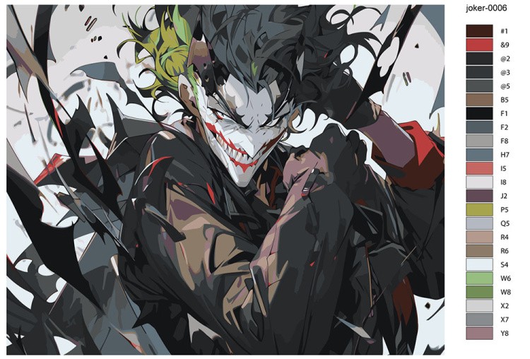 Картина по номерам «Джокер Joker: В стиле аниме» — картинка 2