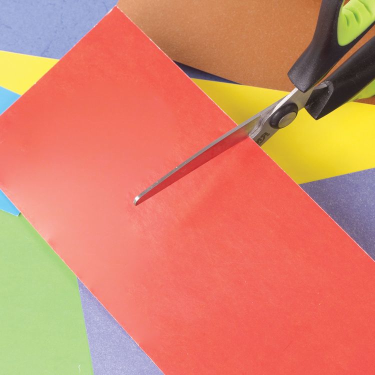 Ножницы «BASIC», 140 мм, ребристые резиновые вставки, черно-салатовые, Юнландия — картинка 6