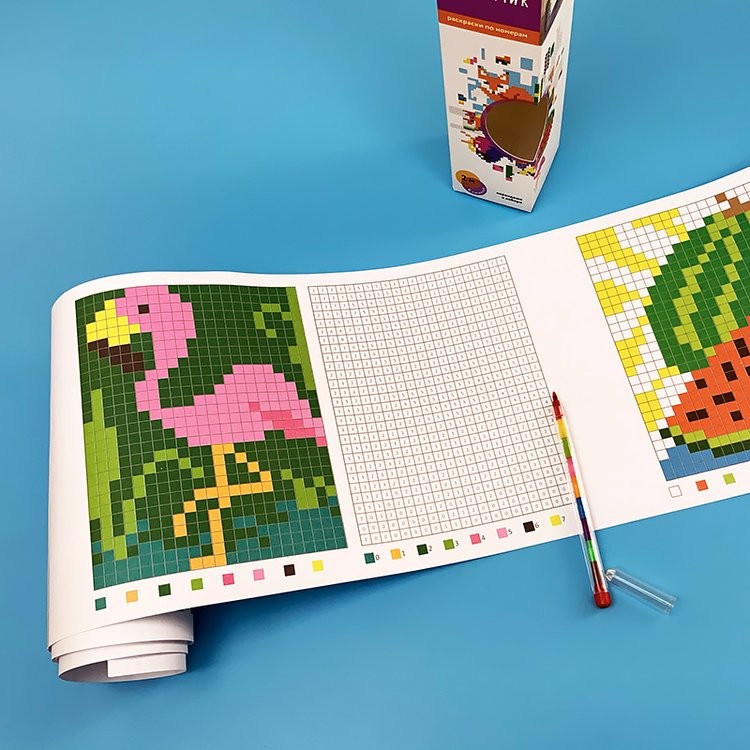 Плакат-раскраска «Занимательный рулончик. Раскраски по номерам» — картинка 4